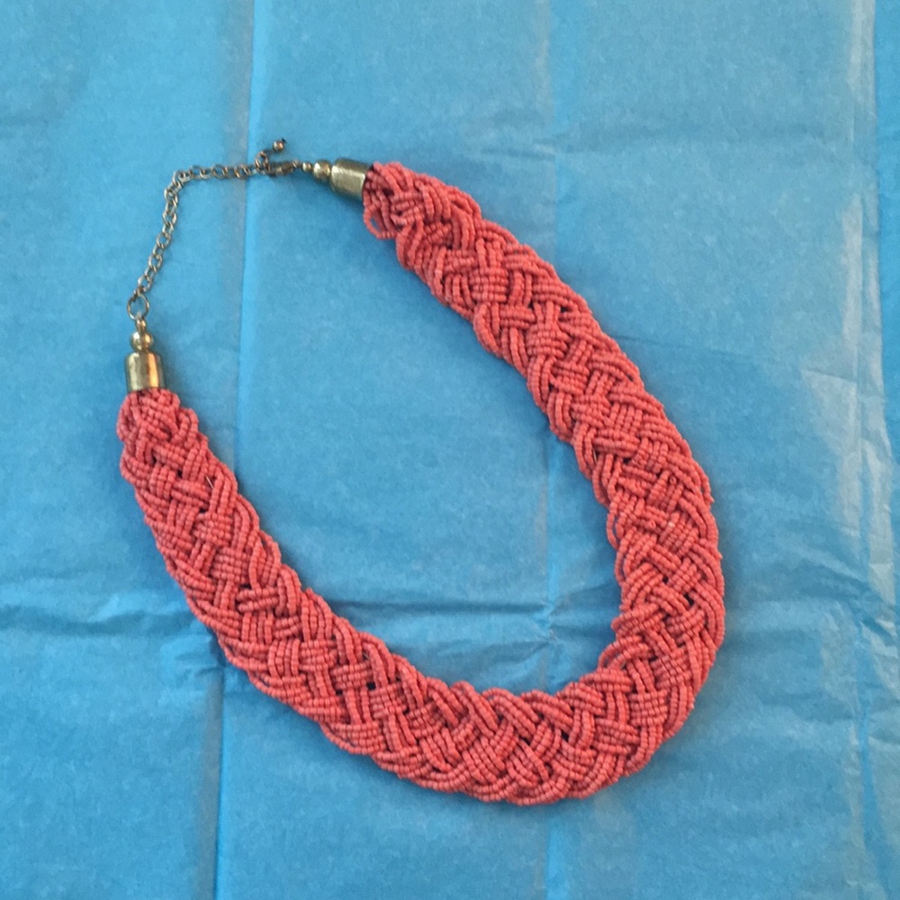 MOVING SALE!  Coral beaded statement necklace.